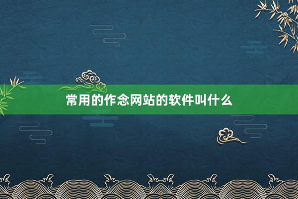 常用的作念网站的软件叫什么