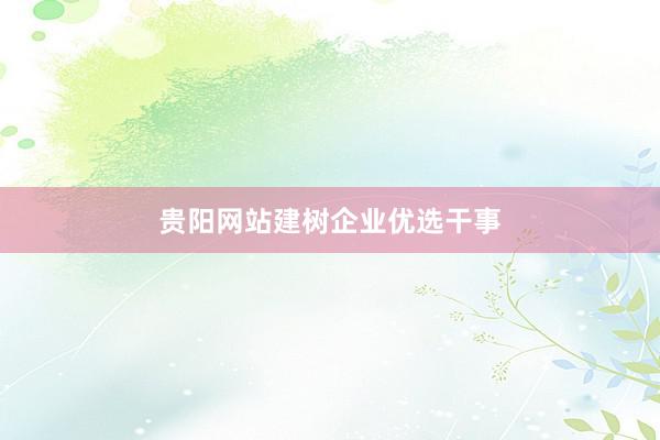 贵阳网站建树企业优选干事
